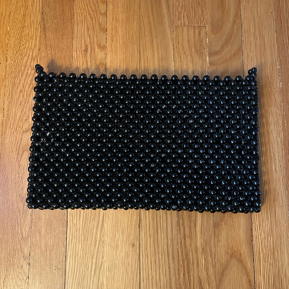 Black Beaded Clutch Bags by Joseph